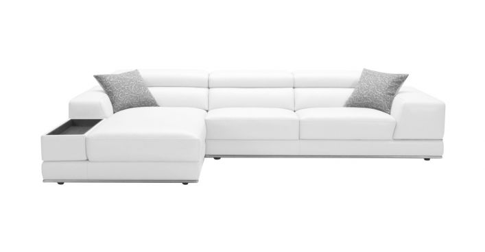 Reverse Bergamo Sectional Sofa White