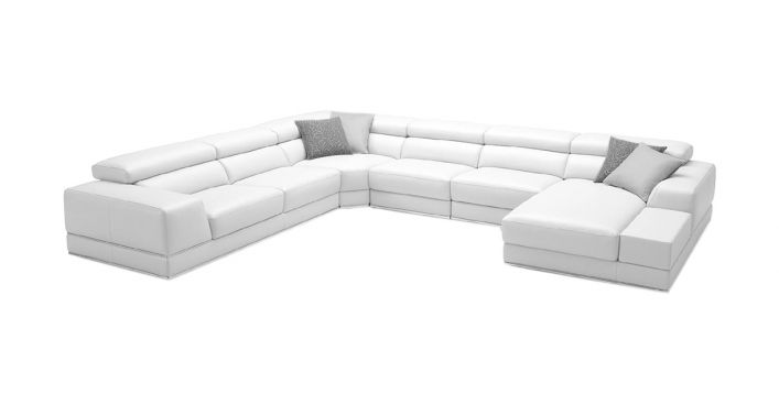 Bergamo Extended Sectional Sofa White