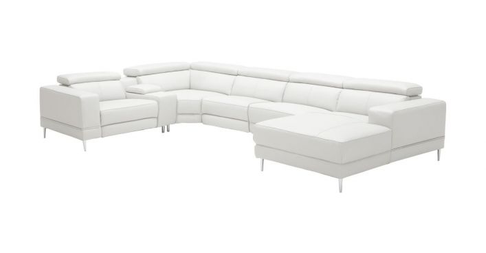 Bergamo Motion Extended Sectional Sofa White