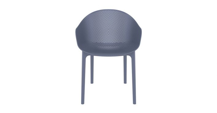 Mykonos Outdoor Dining Chair Set of 2 Dark Gray
