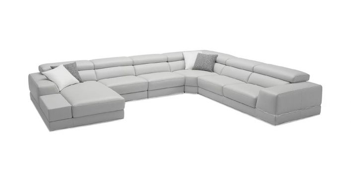 Reversed Bergamo Extended Sectional Sofa Light Gray