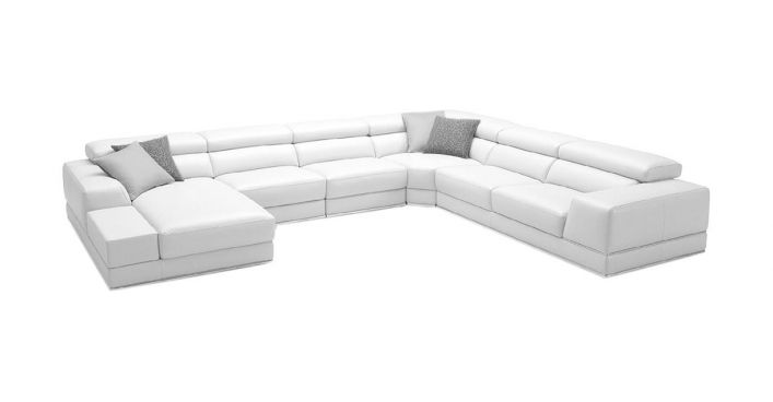 Reversed Bergamo Extended Sectional Sofa White